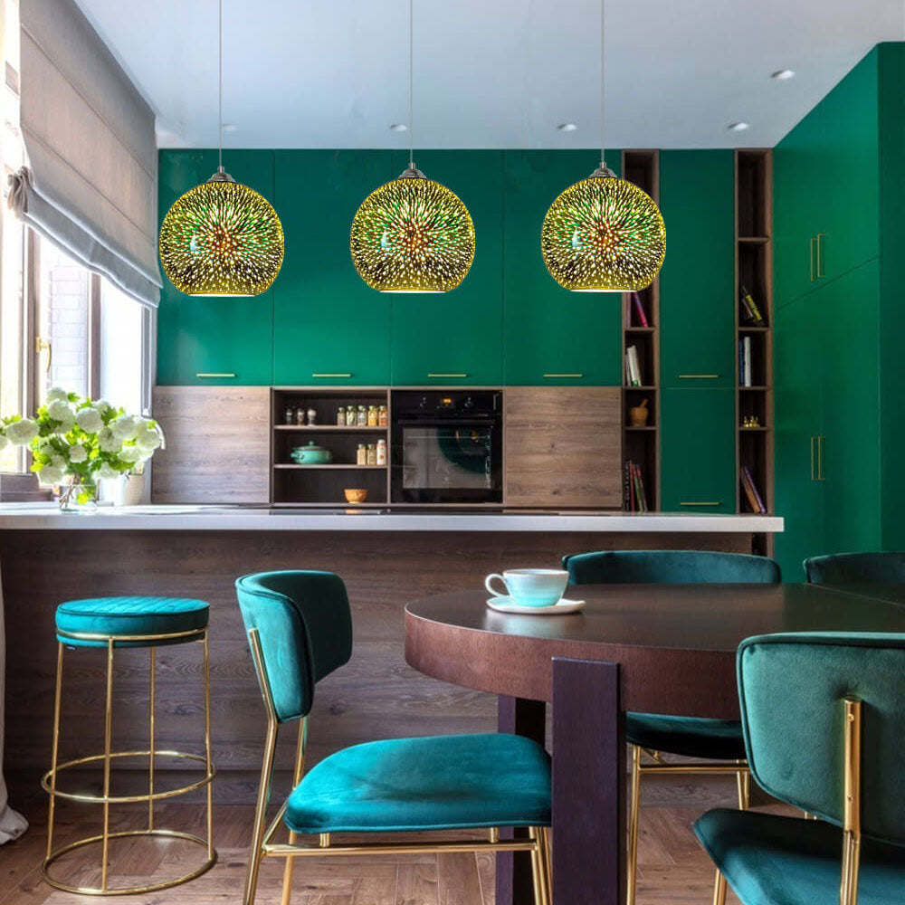 Nowoczesna Lampa Wisząca Kula 3D Efekt Fajerwerków