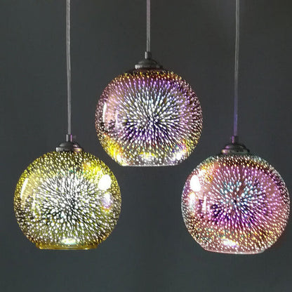 Nowoczesna Lampa Wisząca Kula 3D Efekt Fajerwerków