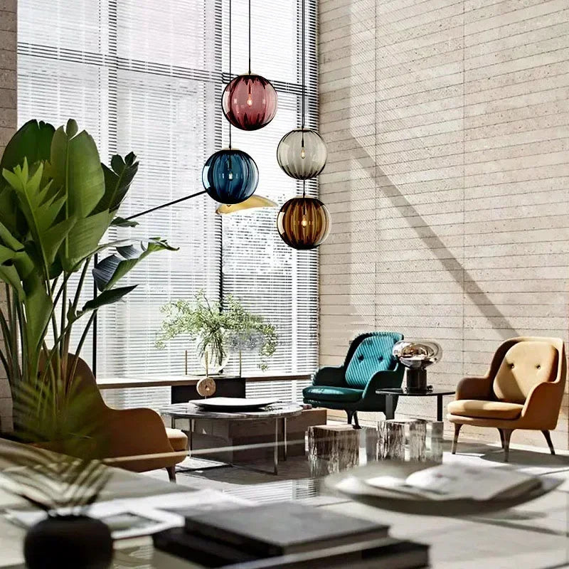 Nowoczesna Lampa Wisząca Kula Z Kloszem Szklanym