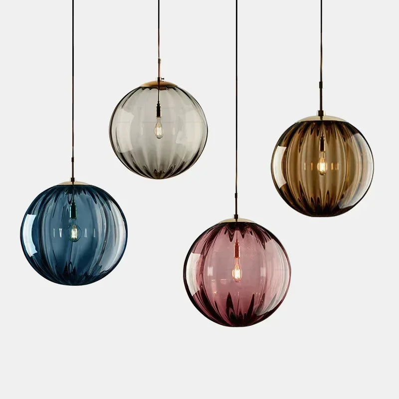 Nowoczesna Lampa Wisząca Kula Z Kloszem Szklanym