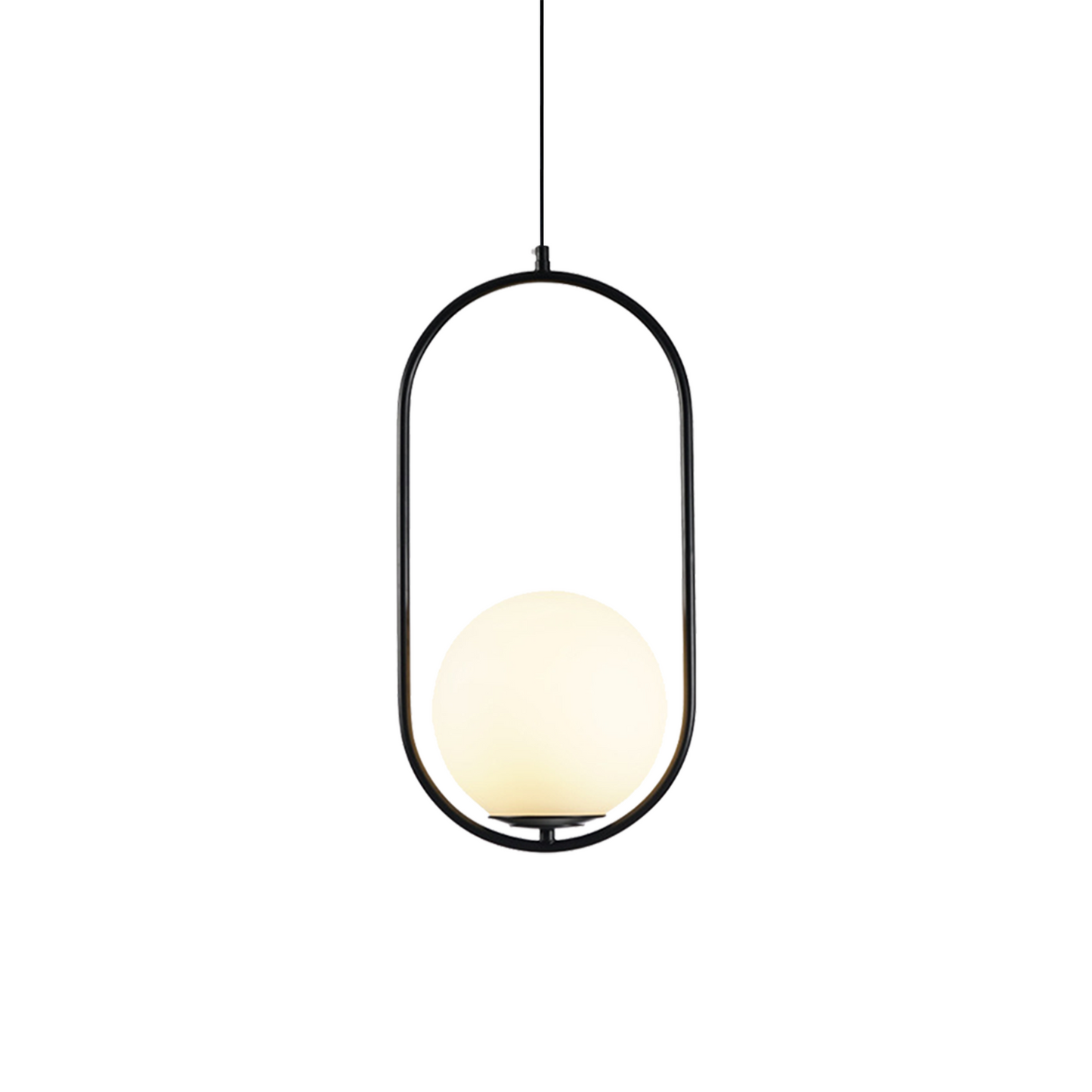 Nowoczesna Lampa Wisząca LED Owalna Z Kloszem Kula
