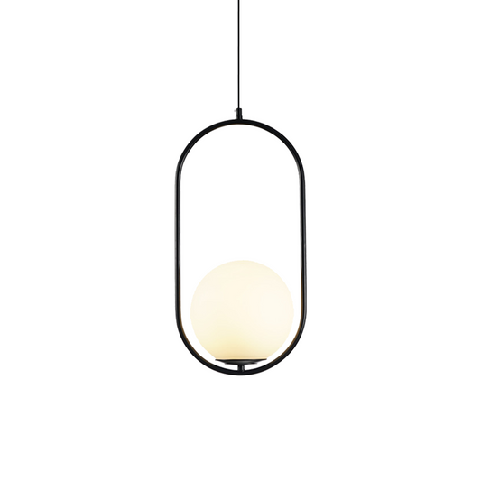 Nowoczesna Lampa Wisząca LED Owalna Z Kloszem Kula