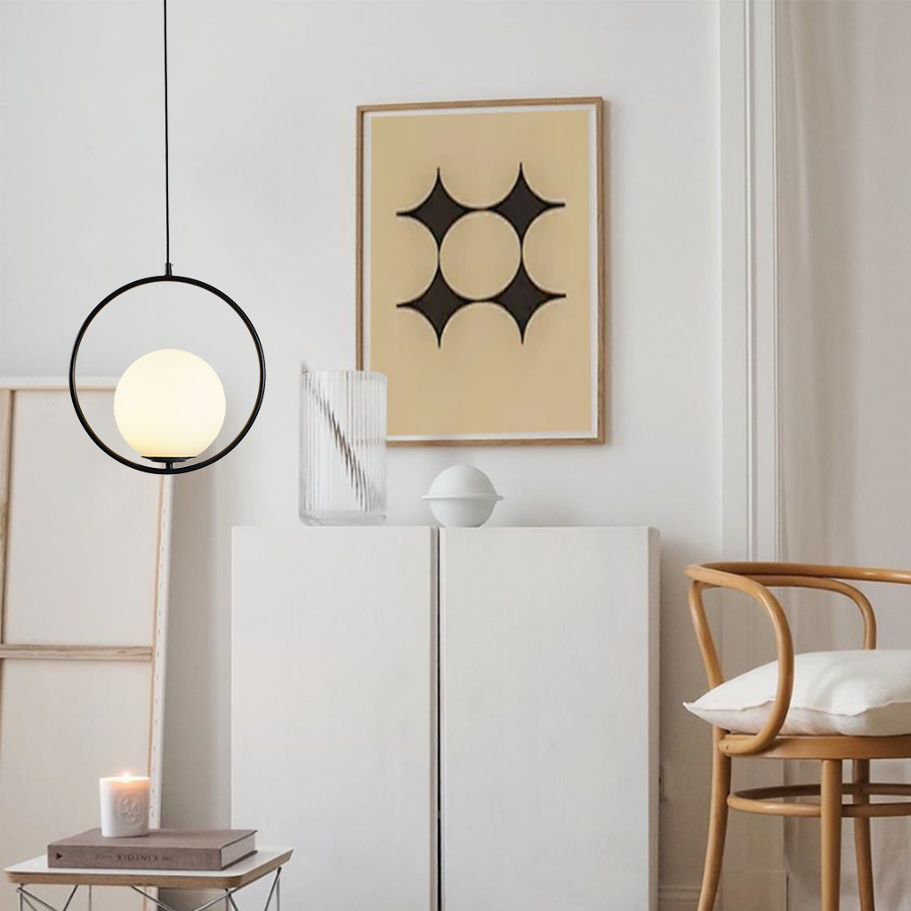 Nowoczesna Lampa Wisząca LED Owalna Z Kloszem Kula