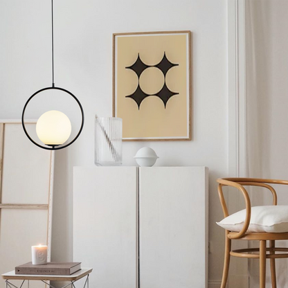 Nowoczesna Lampa Wisząca LED Owalna Z Kloszem Kula