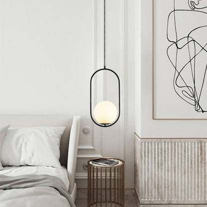 Nowoczesna Lampa Wisząca LED Owalna Z Kloszem Kula