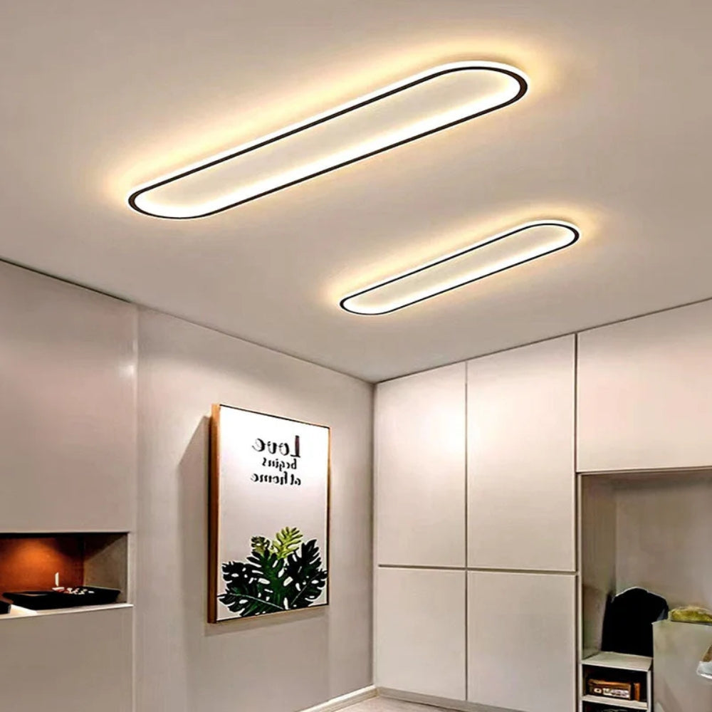Nowoczesna Podłużna Lampa Sufitowa LED Plafon
