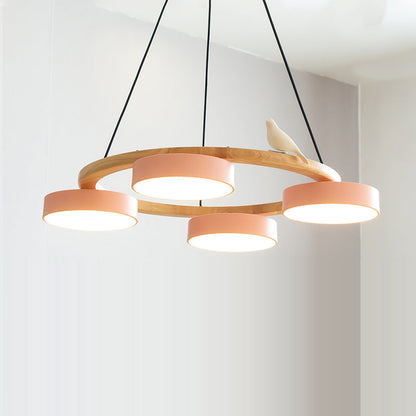 Nowoczesny Żyrandol LED Lampa Wisząca Okrągła Z Motywem Ptaka