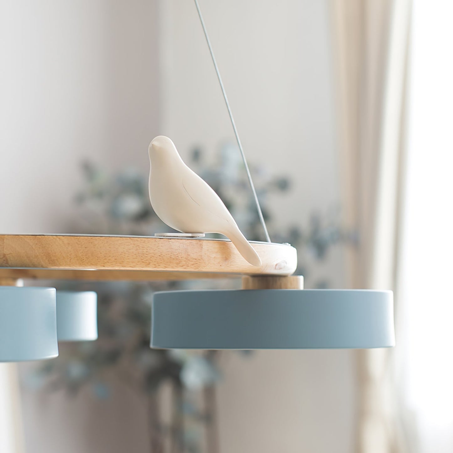 Nowoczesny Żyrandol LED Lampa Wisząca Okrągła Z Motywem Ptaka