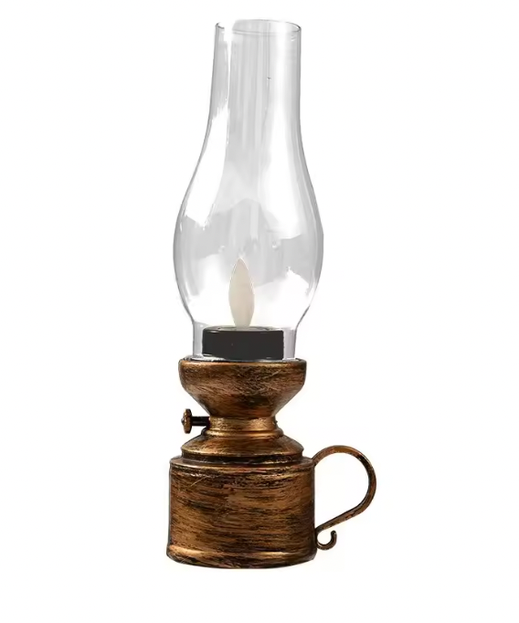 Retro Lampa Stołowa LED Stylizowana Na Lampę Oliwną Dekoracyjna