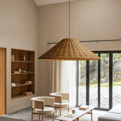 Rustykalna Lampa Wisząca Retro Z Szerokim Kloszem