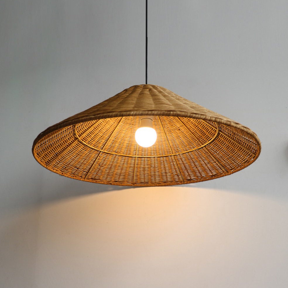 Rustykalna Lampa Wisząca Retro Z Szerokim Kloszem