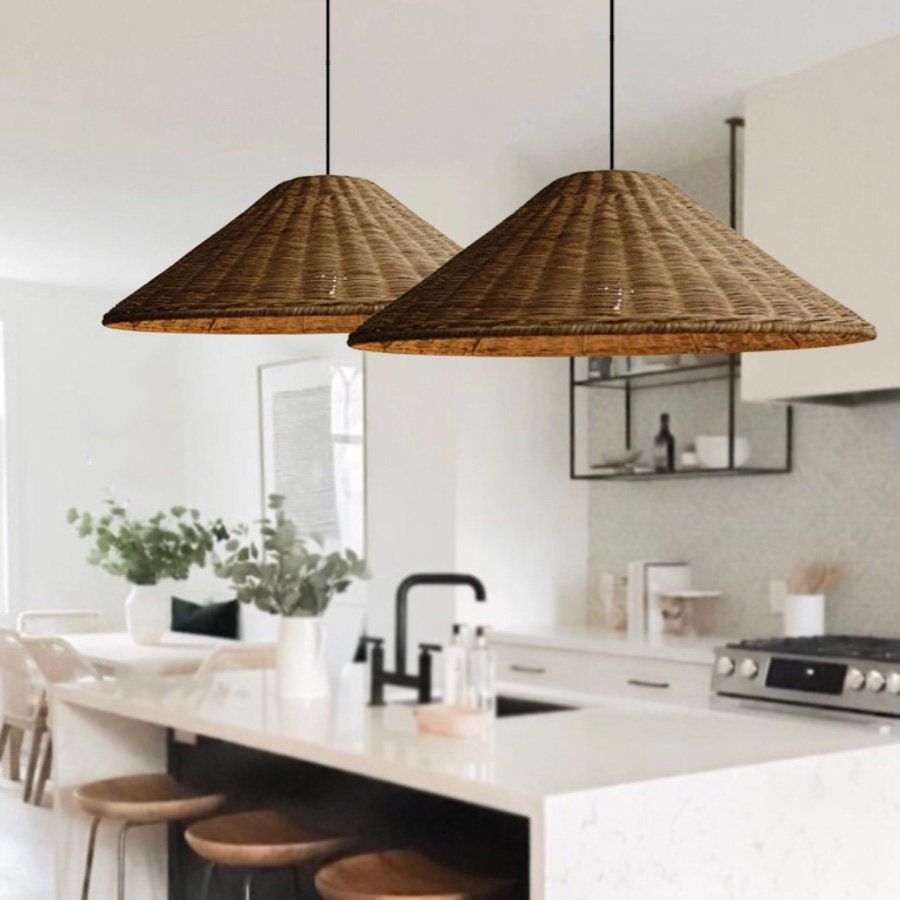 Rustykalna Lampa Wisząca Retro Z Szerokim Kloszem
