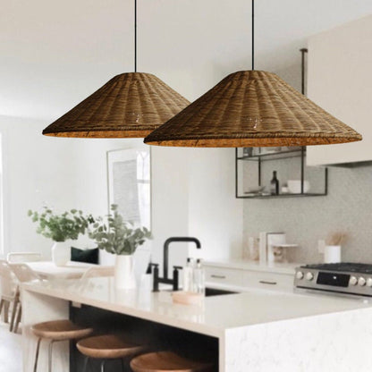 Rustykalna Lampa Wisząca Retro Z Szerokim Kloszem