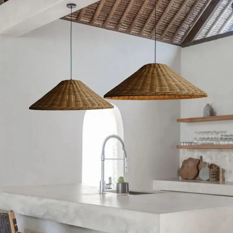Rustykalna Lampa Wisząca Retro Z Szerokim Kloszem