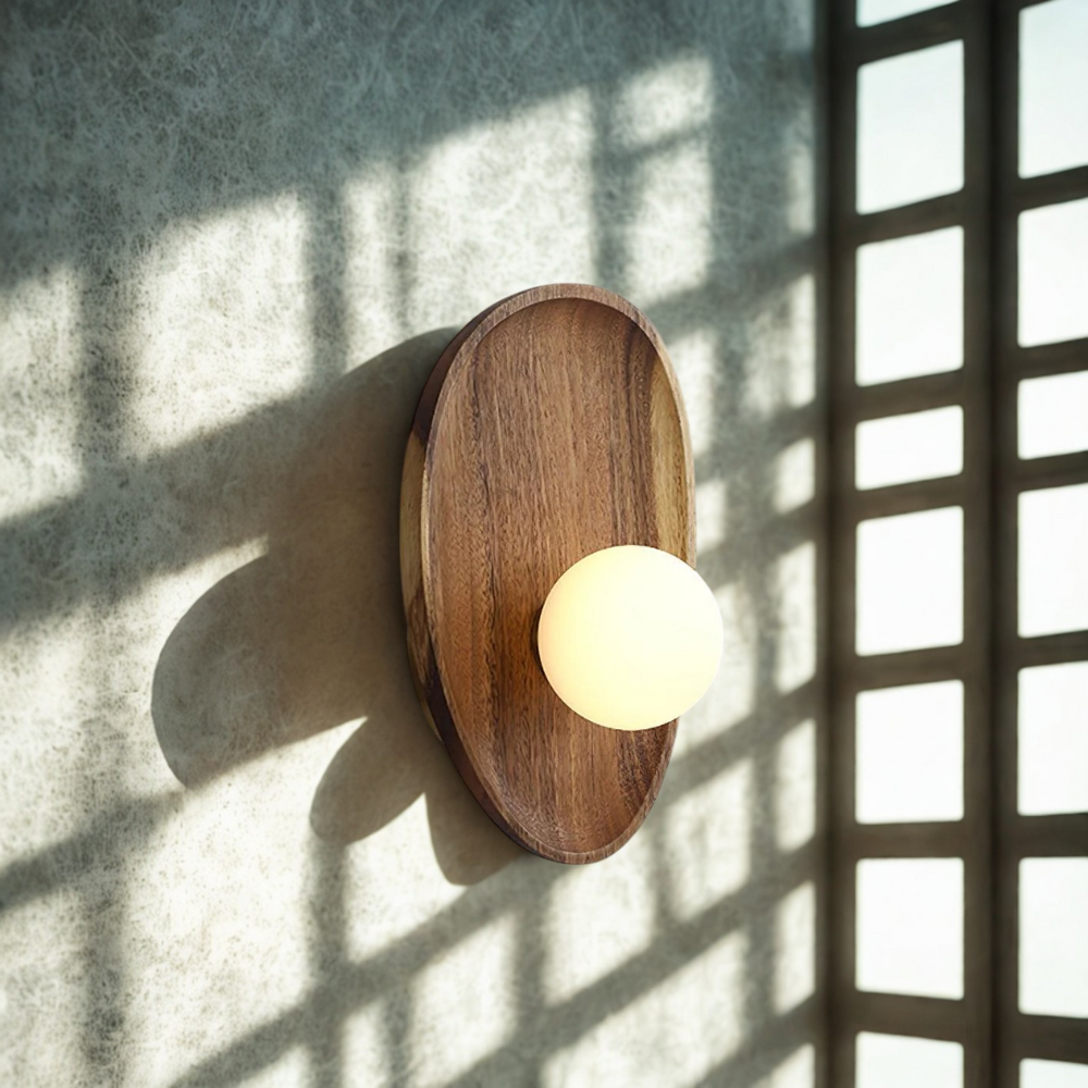 Skandynawska Minimalistyczna Lampa Ścienna LED Z Okrągłym Kloszem