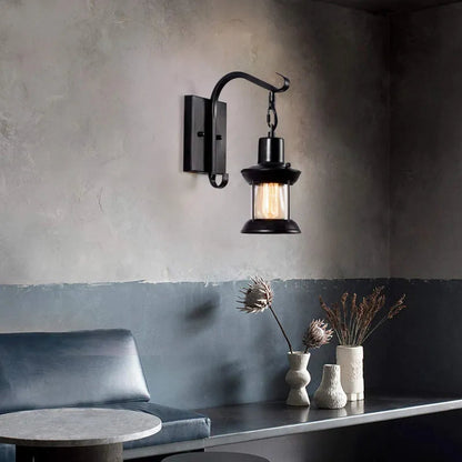 Vintage Industrialny Lampa Ścienna Loft Retro Z Efektem Latarenki