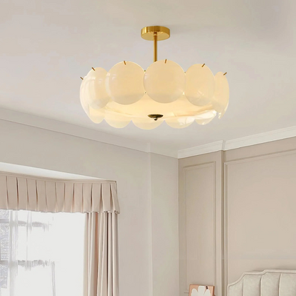 Wykonana Okrągła Lampa Sufitowa LED Z Dekoracyjnymi Krążkami