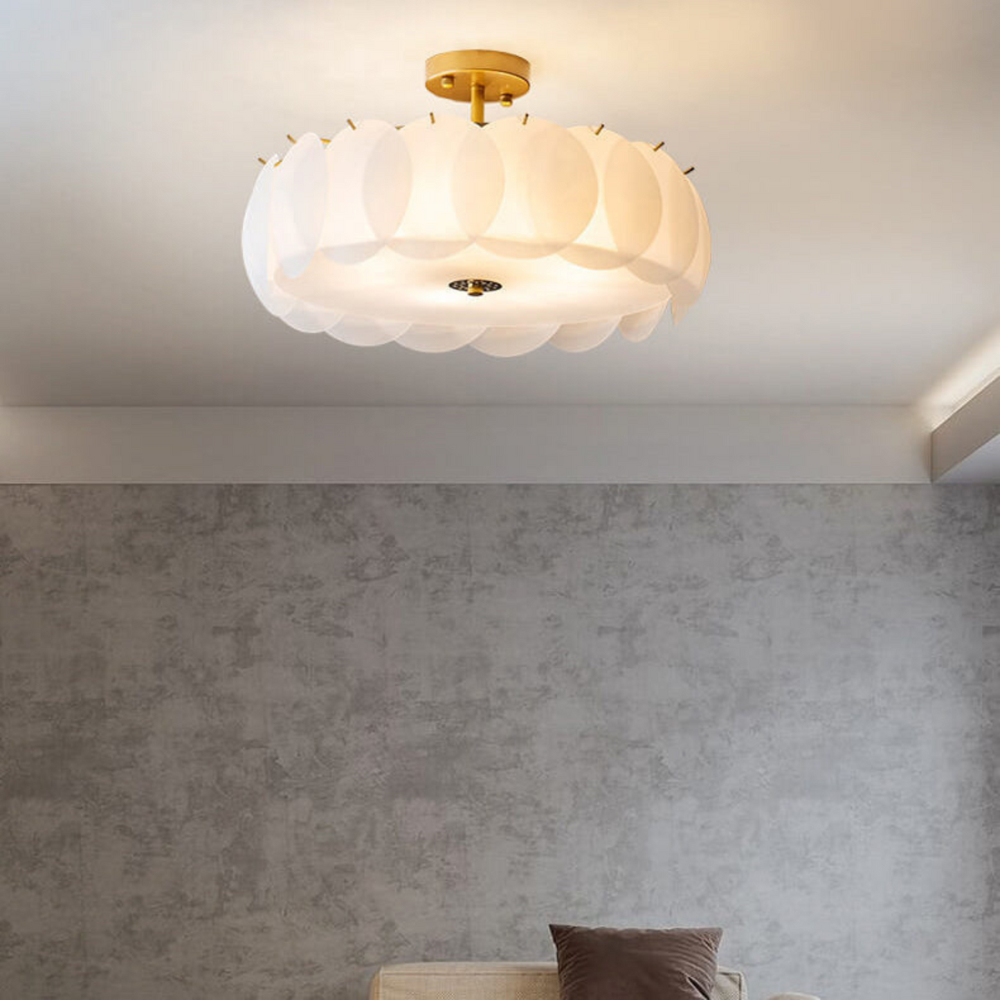 Wykonana Okrągła Lampa Sufitowa LED Z Dekoracyjnymi Krążkami