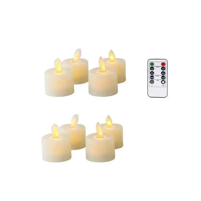 Zestaw Świeczek LED Tea Light Bezpłomieniowe Migoczące Z Pilotem I Timerem