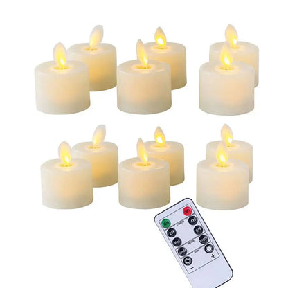 Zestaw Świeczek LED Tea Light Bezpłomieniowe Migoczące Z Pilotem I Timerem
