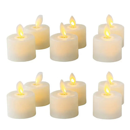 Zestaw Świeczek LED Tea Light Bezpłomieniowe Migoczące Z Pilotem I Timerem
