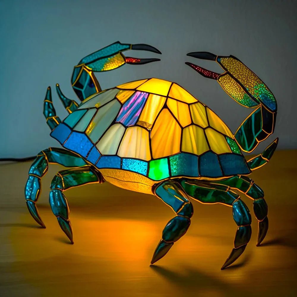Artystyczna Lampa Witrażowa z Motywem Zwierzęcym Full