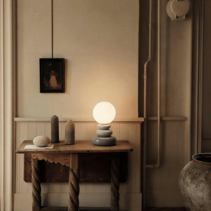 Ceramiczna Lampa Stołowa z Rzeźbioną Podstawą Alternate