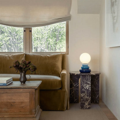 Ceramiczna Lampa Stołowa z Rzeźbioną Podstawą View 11