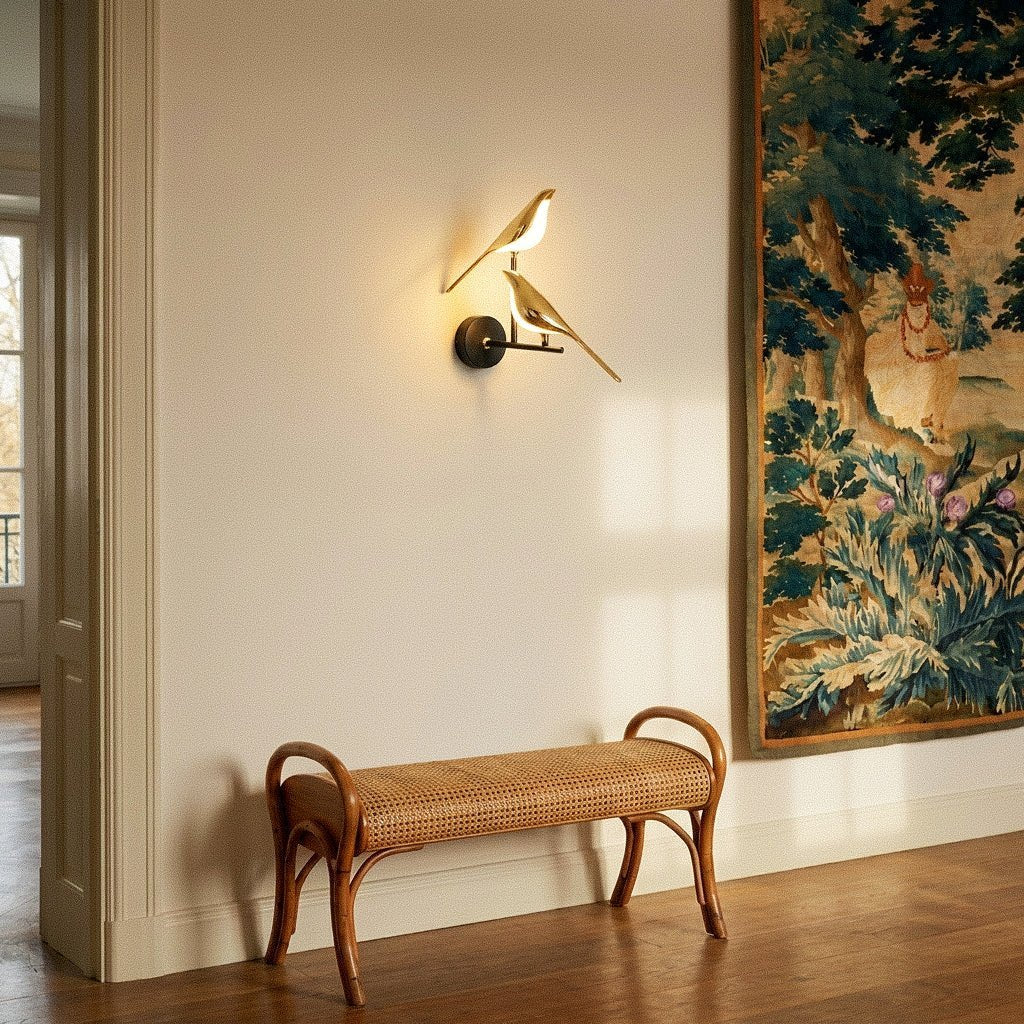 Dekoracyjna Metalowa Lampa Ścienna w Kształcie Ptaka View 12