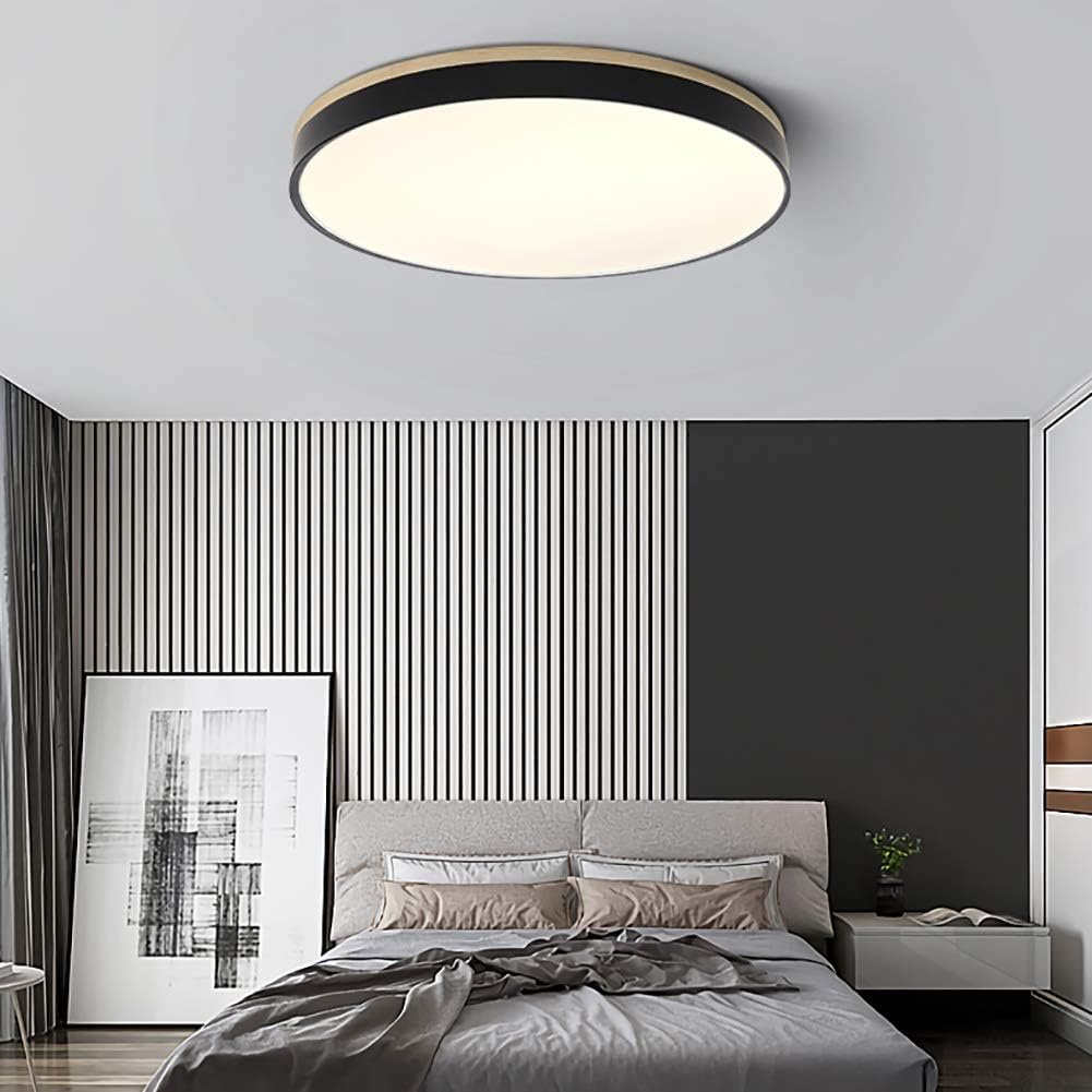 Drewniana Lampa Sufitowa Okrągła do Salonu Płaska View 23