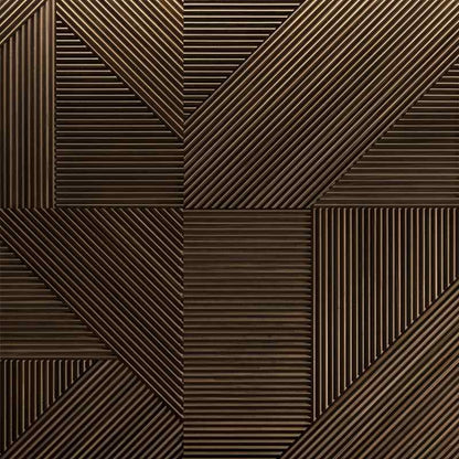 Drewniany Geometryczny Panel Ścienny z Ryflowaniem Back