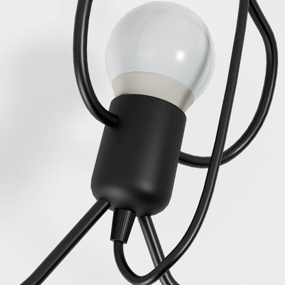 Industrialna Metalowa Lampa Wisząca Zwisająca Czarna Matowa Alternate