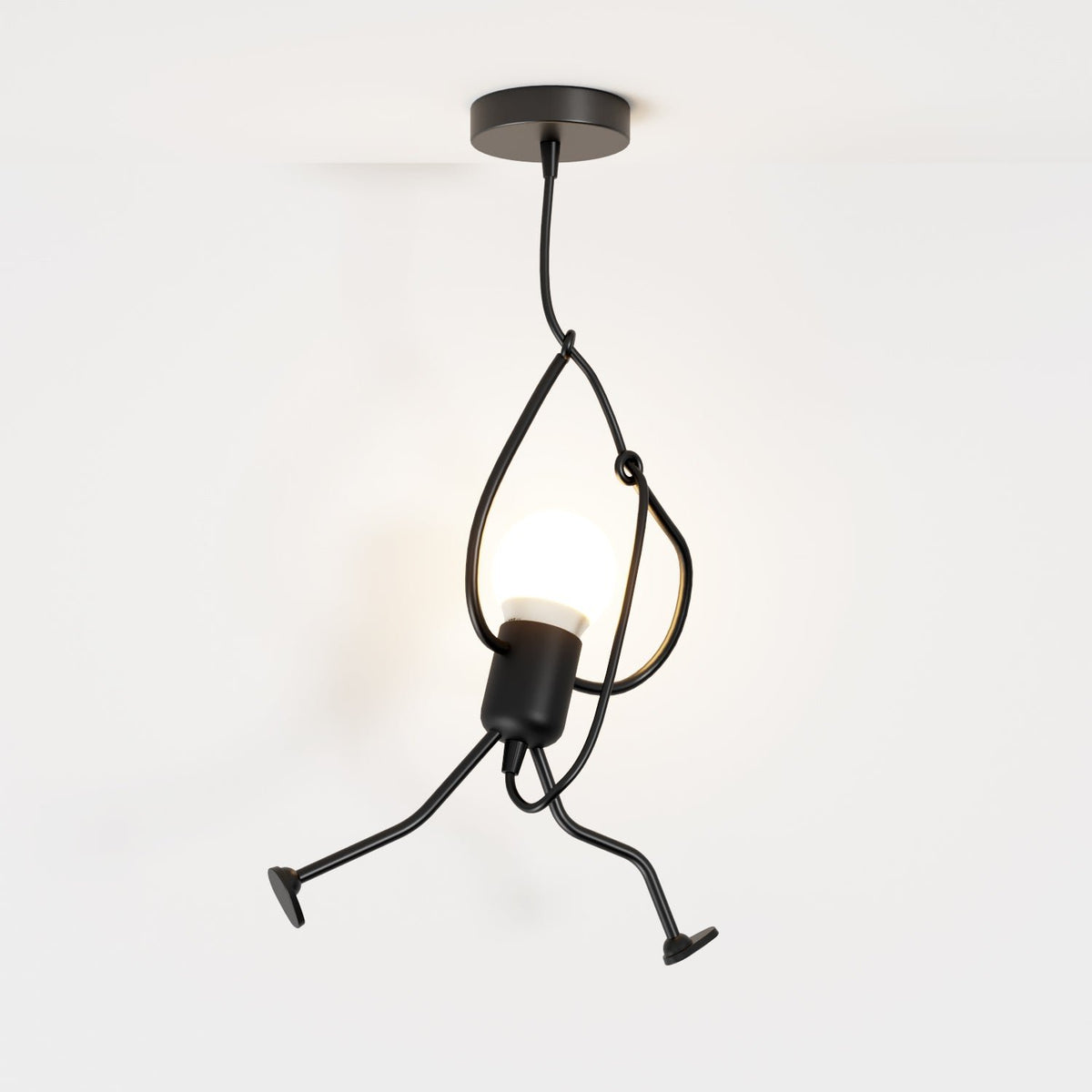 Industrialna Metalowa Lampa Wisząca Zwisająca Czarna Matowa Front