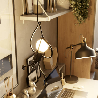 Industrialna Metalowa Lampa Wisząca Zwisająca Czarna Matowa Side