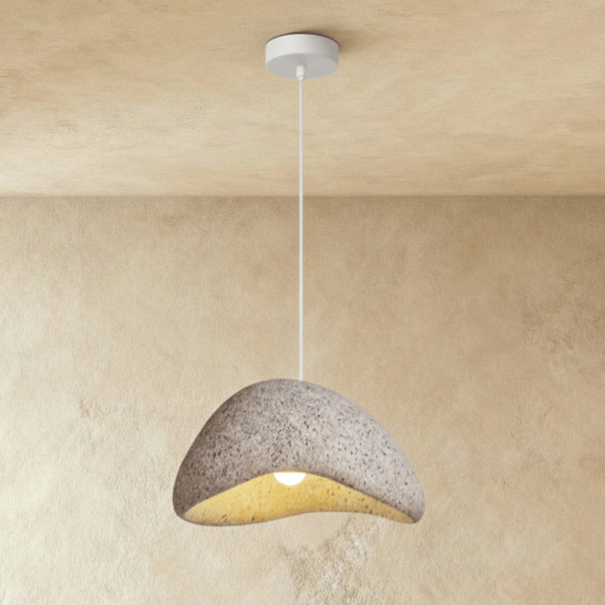Japońska Lampa Wisząca Piaskowa Organiczna Forma Alternate