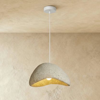 Japońska Lampa Wisząca Piaskowa Organiczna Forma Full