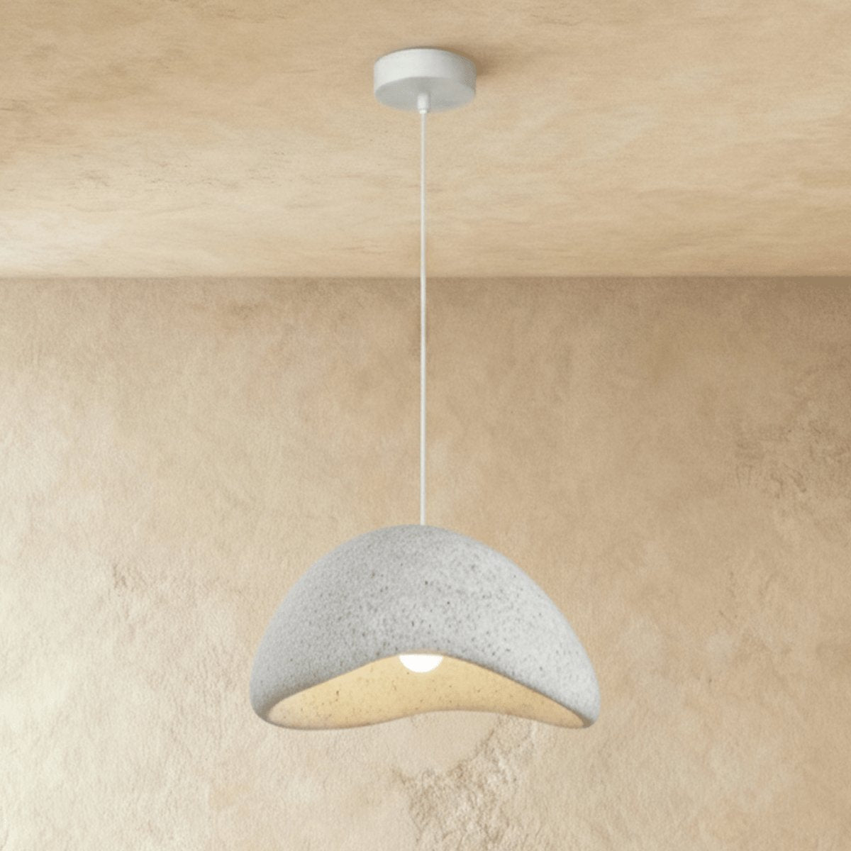 Japońska Lampa Wisząca Piaskowa Organiczna Forma Lifestyle