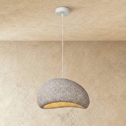 Japońska Lampa Wisząca Piaskowa Organiczna Forma Side