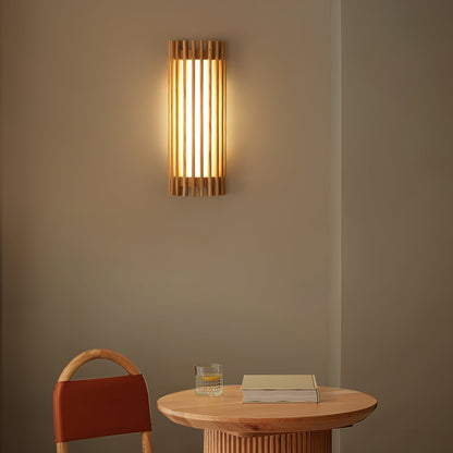 Japońska Orzechowa Wewnętrzna Lampa Ścienna Drewniana Alternate