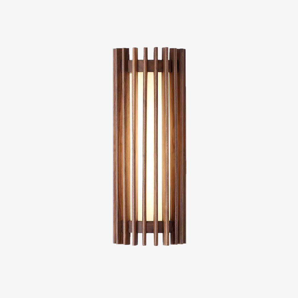 Japońska Orzechowa Wewnętrzna Lampa Ścienna Drewniana Hero