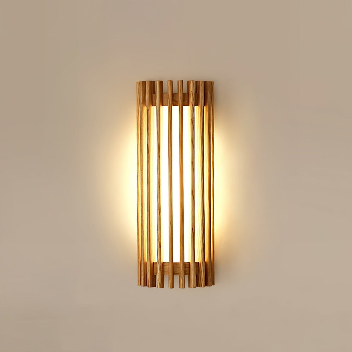 Japońska Orzechowa Wewnętrzna Lampa Ścienna Drewniana View 12