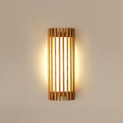 Japońska Orzechowa Wewnętrzna Lampa Ścienna Drewniana View 12
