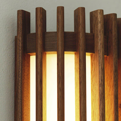 Japońska Orzechowa Wewnętrzna Lampa Ścienna Drewniana View 13