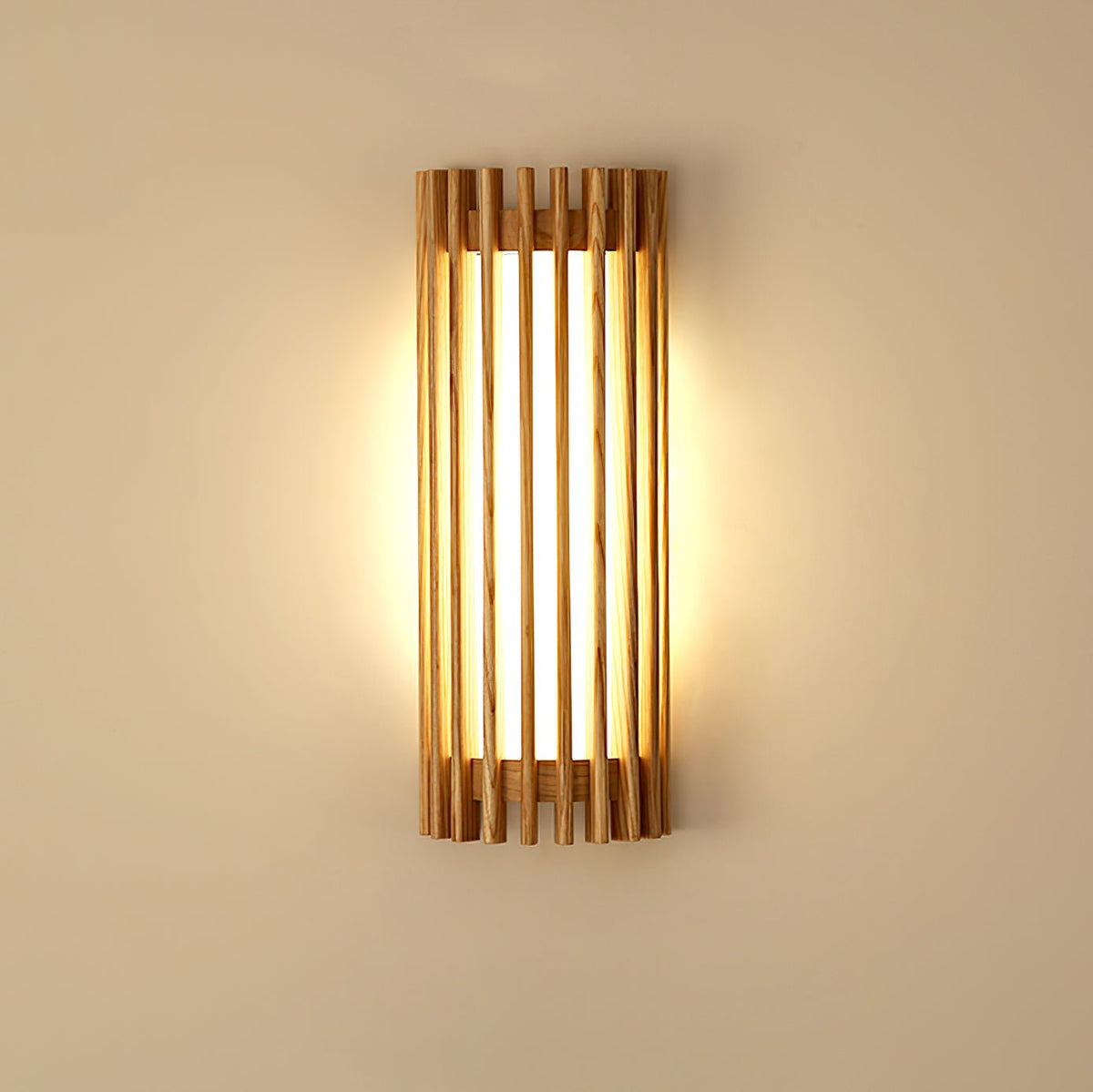 Japońska Orzechowa Wewnętrzna Lampa Ścienna Drewniana View 16