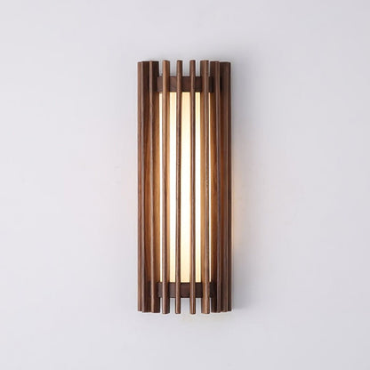 Japońska Orzechowa Wewnętrzna Lampa Ścienna Drewniana View 17