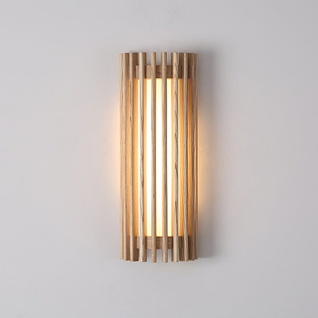Japońska Orzechowa Wewnętrzna Lampa Ścienna Drewniana View 18