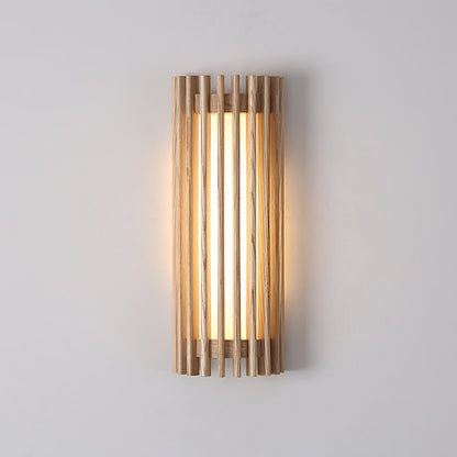 Japońska Orzechowa Wewnętrzna Lampa Ścienna Drewniana View 18
