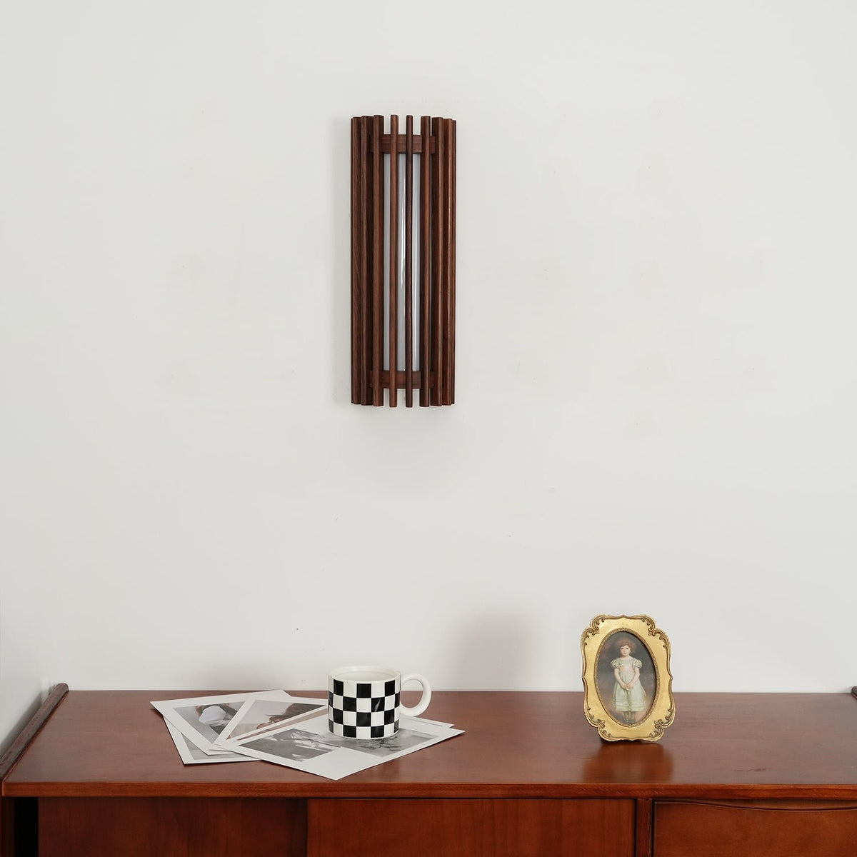 Japońska Orzechowa Wewnętrzna Lampa Ścienna Drewniana View 22