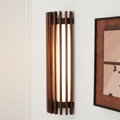 Japońska Orzechowa Wewnętrzna Lampa Ścienna Drewniana View 25