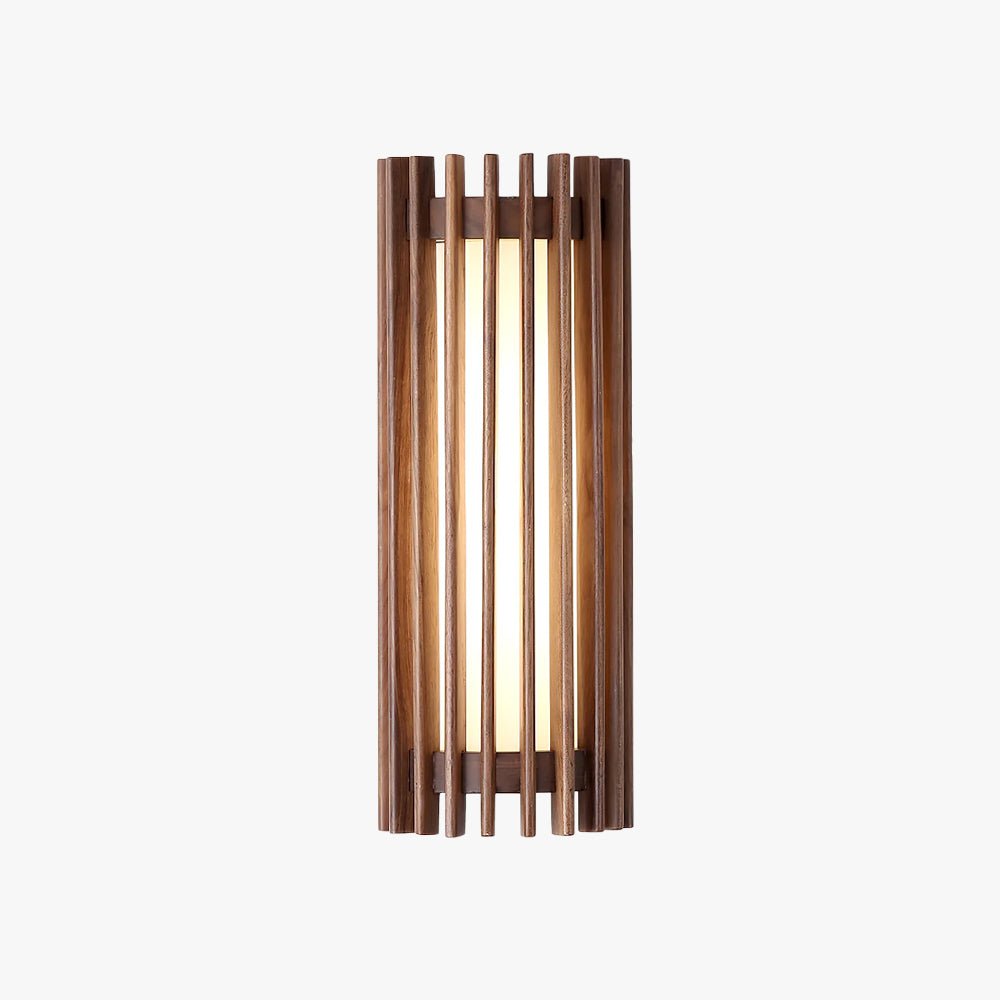 Japońska Orzechowa Wewnętrzna Lampa Ścienna Drewniana View 27